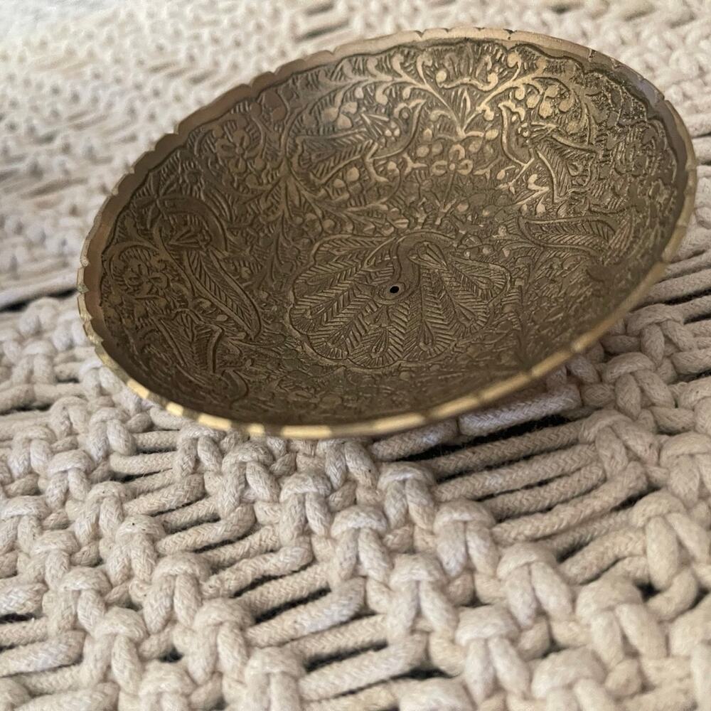 Vintage brass trinket dish 3-3/4”